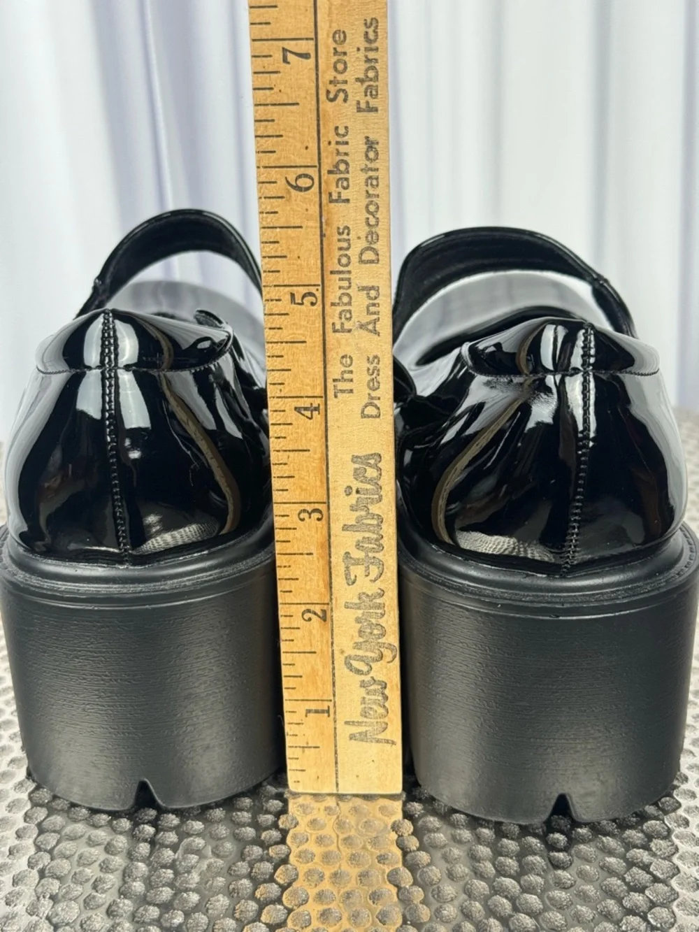 Synthetic Patent Mary Jane Platforms Size 38